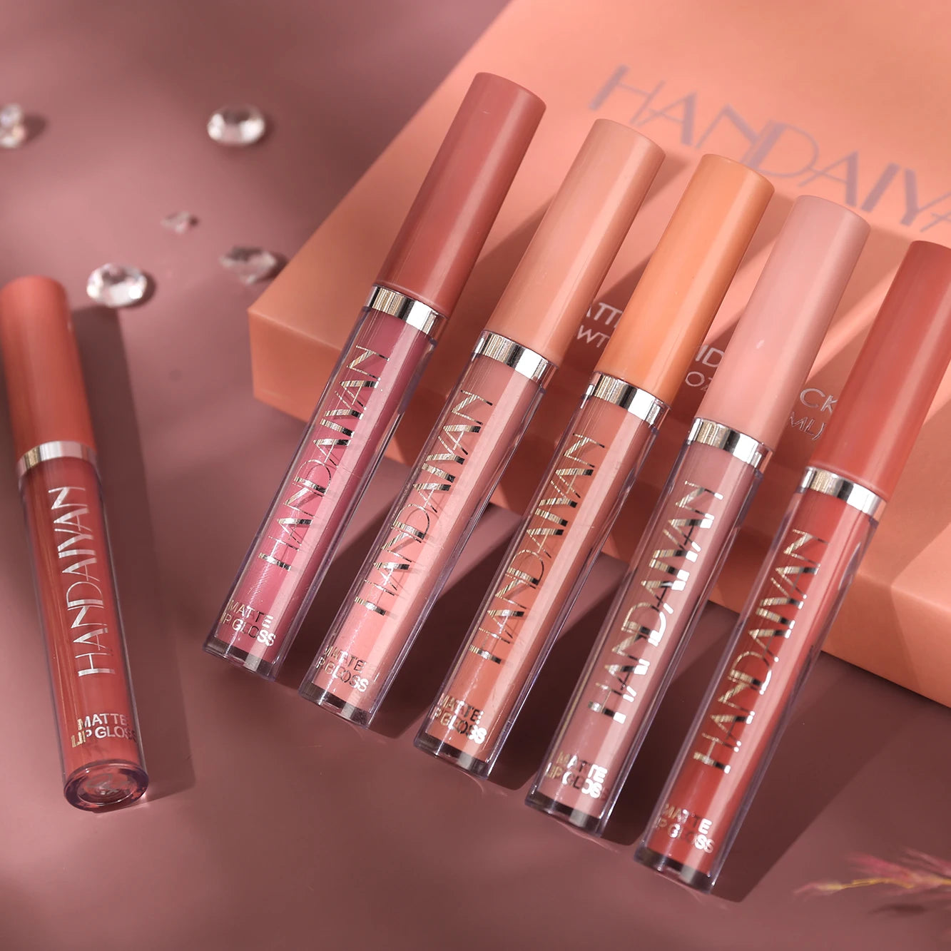 HANDAIYAN - Set de 6 labiales líquidos con brillo duradero