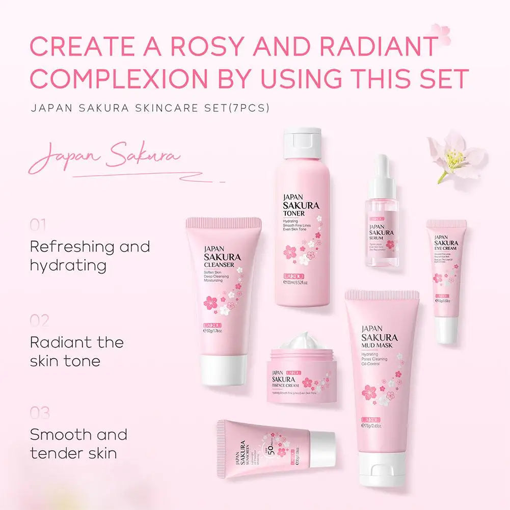 Sakura Skin Care - Juego de crema para el cuidado de la piel (7piezas)