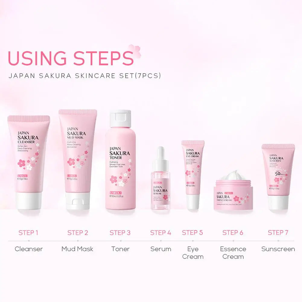 Sakura Skin Care - Juego de crema para el cuidado de la piel (7piezas)